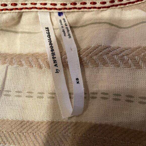 New Anthropologie Cream Delphine tunic size XS - Picture 6 of 8